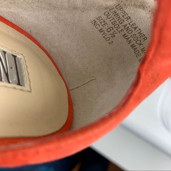 INC INTERNATIONAL CONCEPTS HEELS Orange Suede Shoe 6.5 - Picture 9 of 12
